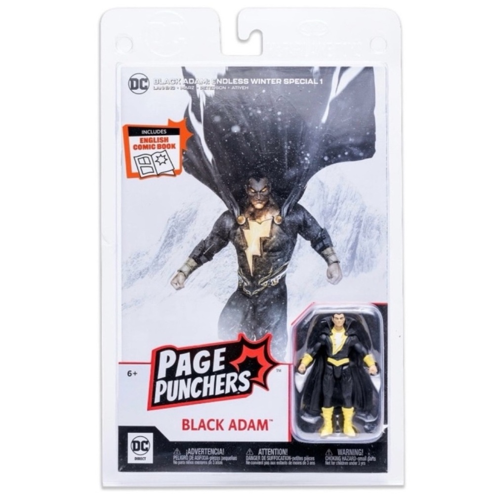 DC Comics “Page Punchers Black Adam” 3” Action Figure and Comic Book (NWT)